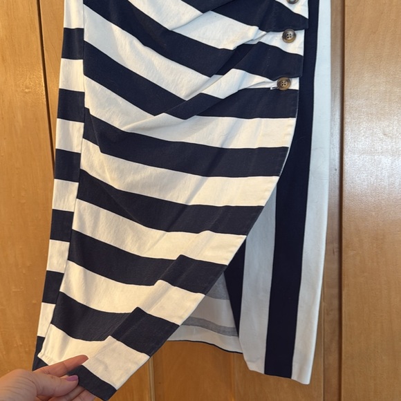 ⚓️ Eva Mendes for New York & Co striped wrap pencil retro pin up skirt size 12 - Picture 5 of 10